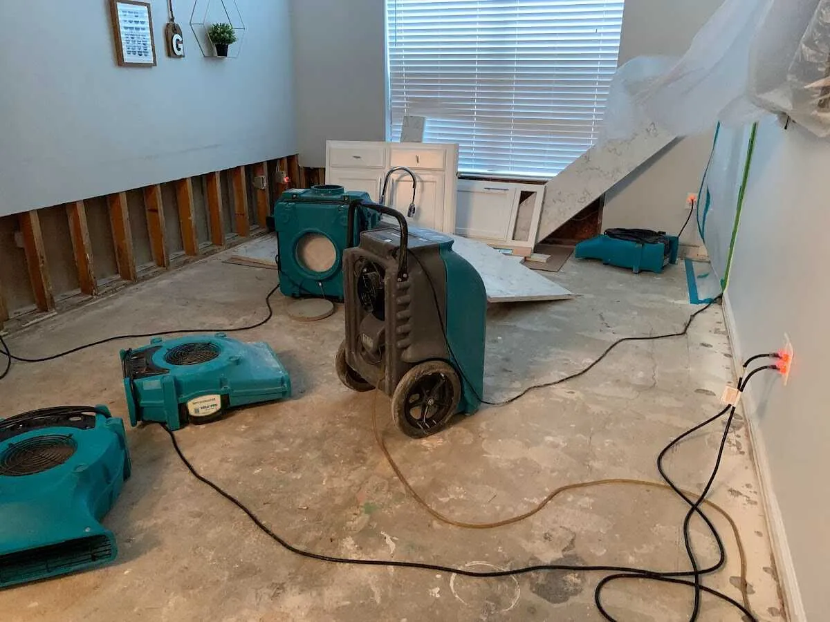 Dehumidifier in flood-cut room for Water Extraction & Removal in Kenosha